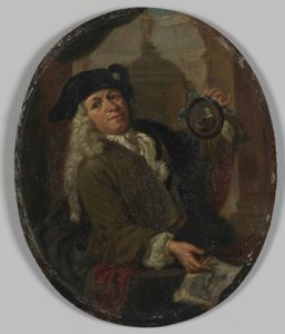 Porträt von Arnoud van Halen (1673-1732). Maler, Druckgrafiker, Dichter und Sammler in Amsterdam von Christoffel Lubienitzki (copy after)