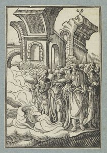 Moses teilt das Wasser mit seinem Stab