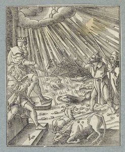 Plage der Viehpest oder Plage von Hagel und Gewitter von Christoffel van Sichem (II)