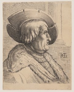 Fantasieporträt eines alten Mannes im Profil