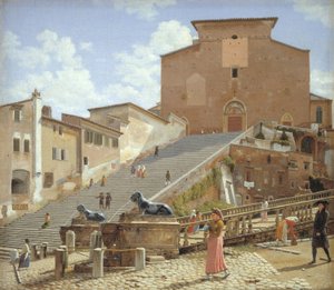 Die Marmortreppe zur Santa Maria in Aracoeli in Rom