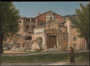 Ein Abschnitt der Via Sacra, Rom (Die Kirche der Heiligen Cosmas und Damian)