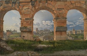 Ein Blick durch drei der nordwestlichen Bögen des dritten Stockwerks des Kolosseums in Rom von Christoffer Wilhelm Eckersberg