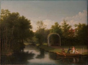Laube im Park des Sanderumgård Herrenhauses