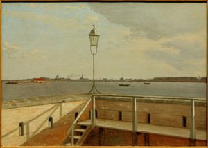 Blick von der Festung Trekroner auf Kopenhagen in der Ferne