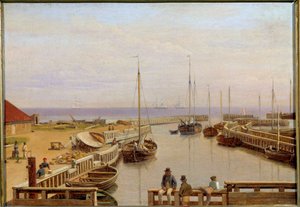 Der Hafen von Dragør in Dänemark im Jahr 1826
