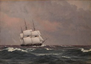 Die Korvette Najaden in stürmischer See