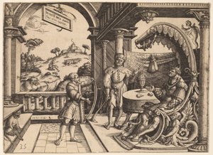 David spielt die Harfe vor Saul