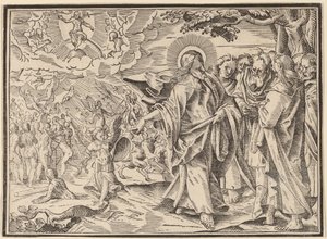 Christus erzählt seinen Jüngern vom Jüngsten Gericht