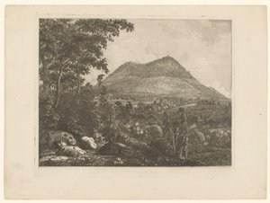Landschaft mit dem Berg Landeskrone bei Görlitz