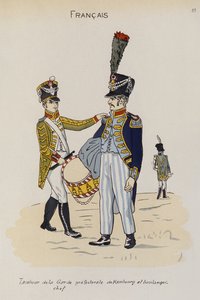Ein Trommler und Meisterbäcker der Präfekturwache von Hamburg, ca. 1806 von Christoph Suhr