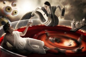 Dunkle Wein-Fantasie von Christophe Kiciak