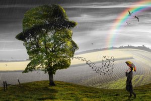 Surrealer Regen und Hoffnung