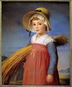 La petite glaneuse, Gemälde von Christophe Degeorge (1786-1854) 19. Jahrhundert von Christophe Thomas Degeorge