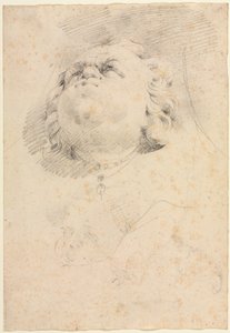 Skizze eines Kopfes nach Giambolognas Neptunbrunnen, ca. 1654 von Christophe Veyrier