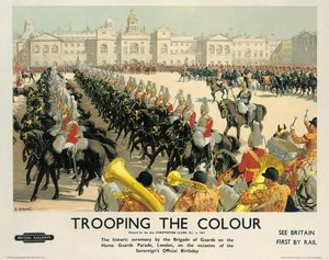 Trooping the Colour, Poster zur Werbung für British Railways von Christopher Clark