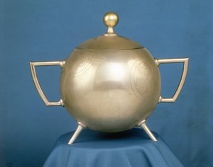 Zweihand-Schale mit Klappdeckel (Elektroplatte) von Christopher Dresser