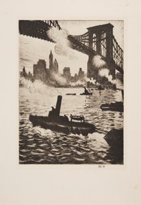 Unter der Brooklyn Bridge, veröffentlicht 1921 von Christopher Richard Wynne Nevinson