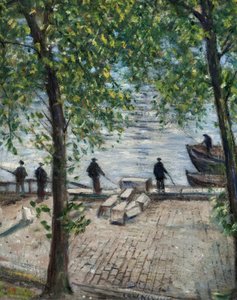 Fischer an der Seine, 1939 von Christopher Richard Wynne Nevinson