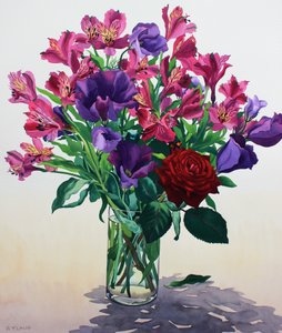 Blumen mit roter Rose von Christopher Ryland