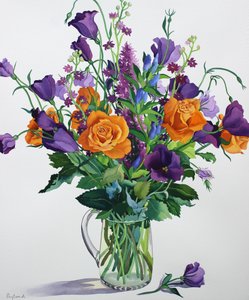 Orange und lila Blumen