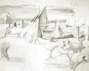 Bretonisches Fischerdorf, ca. 1929-30 von Christopher Wood