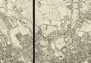 Detail des Gebiets um Pentonville, aus der Karte von London, aus einer tatsächlichen Vermessung in den Jahren 1824 von Christopher and John (fl.1821 40) Greenwood