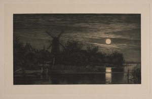 Mondscheinnacht bei Tubæk von Cilius Johannes Konrad Andersen