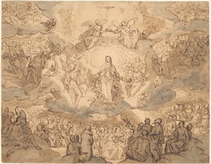 Die Jungfrau, Königin des Himmels von Circle of Francesco Vanni