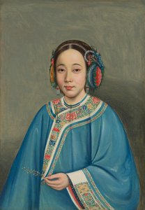 Porträt einer Frau von Circle of Guan Qiaochang Lam Qua