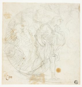 Unidentifizierte biblische Szene (recto); Skizzen (verso) von Ciro Ferri