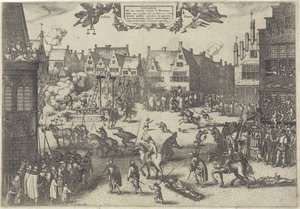 Hinrichtung der Verschwörer des Pulververschwörung, 1606 von Claes Jansz. Visscher (II)