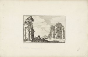Zwei Hirten bei einer Ruine