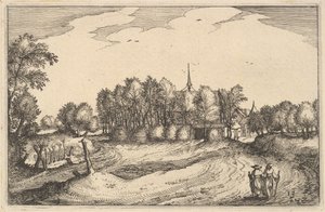 Ein Kloster, Tafel 13 aus Regiunculae et Villae Aliquot Ducatus Brabantiae, ca. 1610 von Claes Jansz Visscher