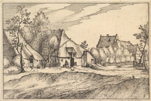 Bauernhöfe in einem Dorf von Claes Jansz Visscher