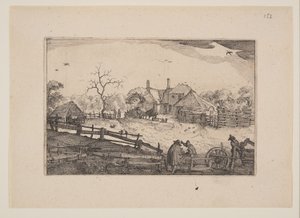 Gasthaus des Vaters, aus Ansichten der Umgebung von Haarlem (Plaisante Plaetsen) von Claes Jansz. Visscher