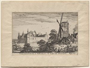 Vier Burgen in Holland und Utrecht: Das Schloss Toutenburgh in Vollenhove von Claes Jansz Visscher
