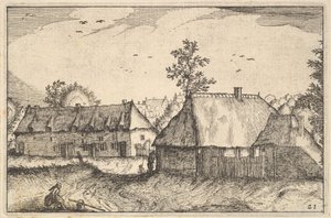 Große Schuppen, Platte 21 aus Regiunculae et Villae Aliquot Ducatus Brabantiae (ca. 1610) von Claes Jansz Visscher
