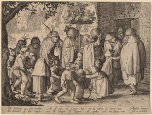 Prozession der feiernden Aussätzigen von Claes Jansz Visscher