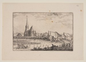 Das Dorf Zandvoort, aus Ansichten der Umgebung von Haarlem von Claes Jansz. Visscher