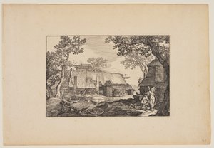 Tobias und der Engel, aus Landschaften (Verscheyden aerdige Lanthuysen...) von Claes Jansz. Visscher