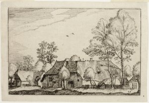 Großer Bauernhof, Platte zehn nach Bilder von Bauernhöfen, Landhäusern und rustikalen Dörfern (Praediorum villarum et rusticarum casularum icones) von Claes Jansz. Visscher II