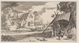 Zelt mit Landvolk, aus Landschaften (Playsante Lantschappen) von Claes Jansz. Visscher II