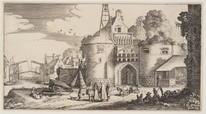 Stadttor, aus Landschaften (Playsante Lantschappen)
