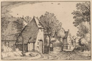 Dorfstraße von Claes Jansz Visscher after Johannes van Doetechum, the Elder after Lucas