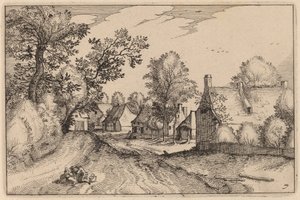 Dorfstraße von Claes Jansz Visscher after Johannes van Doetechum, the Elder after Lucas