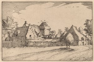 Ummauerter Bauernhof von Claes Jansz Visscher after Johannes van Doetechum, the Elder after Lucas