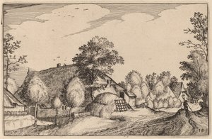 Dorfstraße von Claes Jansz Visscher after Lucas van Doetechum after Master of the Small Landscapes after Johannes