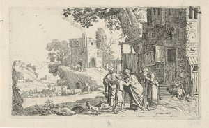 Tobias und der Engel verabschieden sich von Tobit und Anna