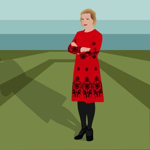 Porträt von Lucy Worsley, englische Historikerin, Autorin, Joint Chief Curator bei Historic Royal Palaces und Fernsehmoderatorin